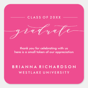 SIMPLE GRADUATE CALLIGRAPHY THANK YOU STICKER