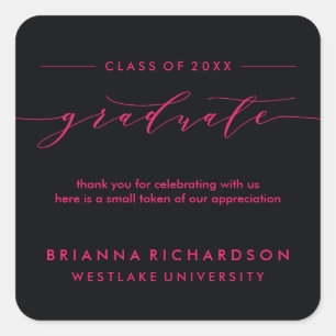 SIMPLE GRADUATE CALLIGRAPHY   THANK YOU STICKER