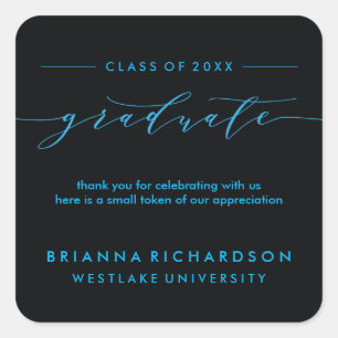 SIMPLE GRADUATE CALLIGRAPHY   THANK YOU STICKER