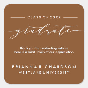 SIMPLE GRADUATE CALLIGRAPHY THANK YOU STICKER