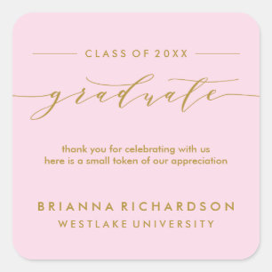 SIMPLE GRADUATE CALLIGRAPHY   THANK YOU STICKER