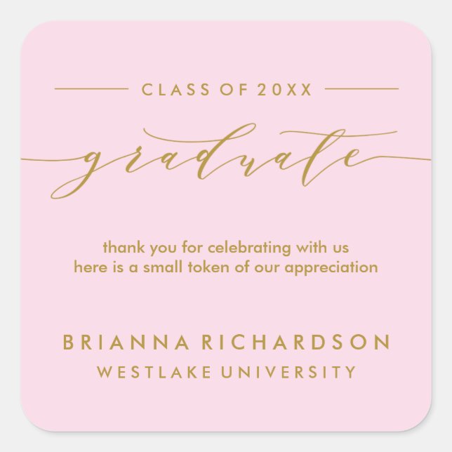 SIMPLE GRADUATE CALLIGRAPHY | THANK YOU STICKER (Front)