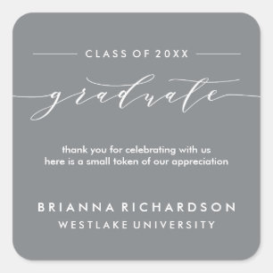 SIMPLE GRADUATE CALLIGRAPHY THANK YOU STICKER