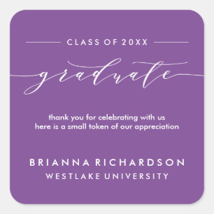 SIMPLE GRADUATE CALLIGRAPHY   THANK YOU STICKER