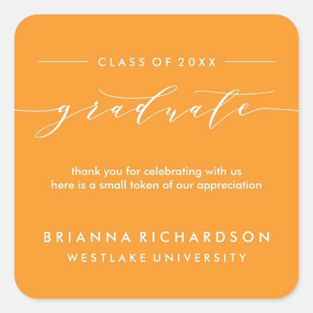 SIMPLE GRADUATE CALLIGRAPHY | THANK YOU STICKER (Front)