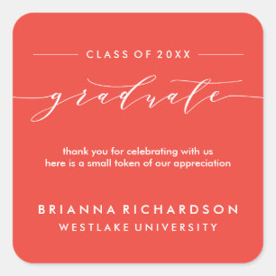 SIMPLE GRADUATE CALLIGRAPHY THANK YOU STICKER