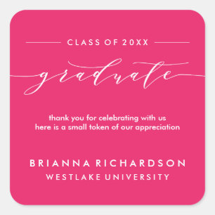 SIMPLE GRADUATE CALLIGRAPHY THANK YOU STICKER