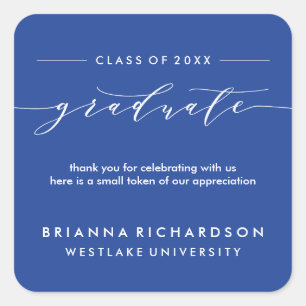 SIMPLE GRADUATE CALLIGRAPHY THANK YOU STICKER