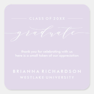 SIMPLE GRADUATE CALLIGRAPHY THANK YOU STICKER