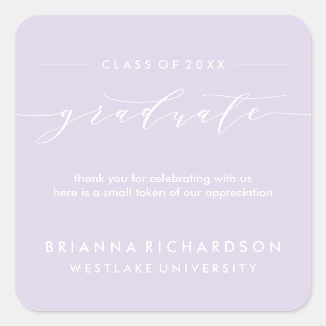 SIMPLE GRADUATE CALLIGRAPHY | THANK YOU STICKER (Front)
