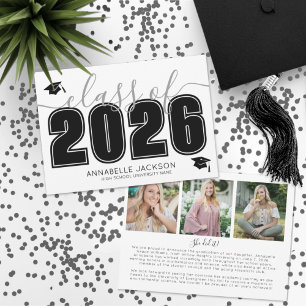 Simple Graduate Photo Collage Graduation Announcement