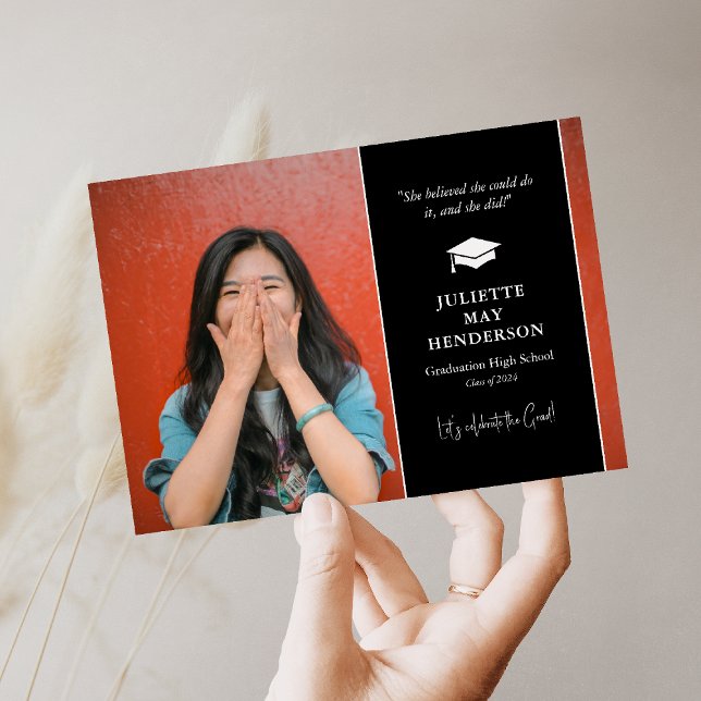 Simple Graduate Photo Graduation Announcement (Creator Uploaded)