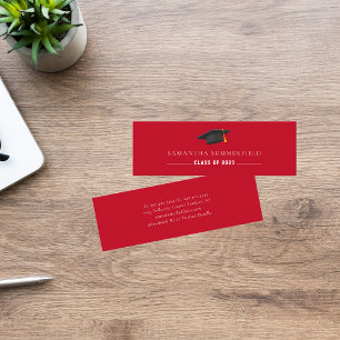 Simple Graduation 2025 Minimal Grad Custom Mini Business Card