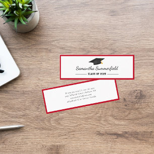 Simple Graduation 2025 Minimalist Script Name Mini Business Card