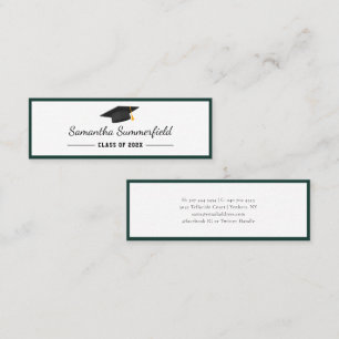 Simple Graduation 2026 Minimalist Script Name Mini Business Card