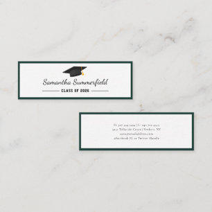 Simple Graduation 2026 Minimalist Script Name Mini Business Card