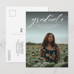 Simple graduation announcement invitation postcard