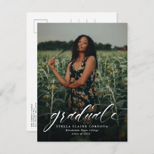 Simple graduation announcement invitation postcard