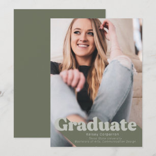 Simple Graduation Announcement Retro Type