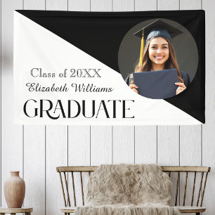 Simple Graduation Black and White Poster