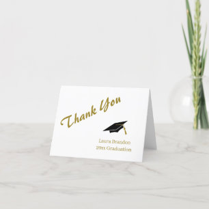 Simple Graduation Cap Thank You Card