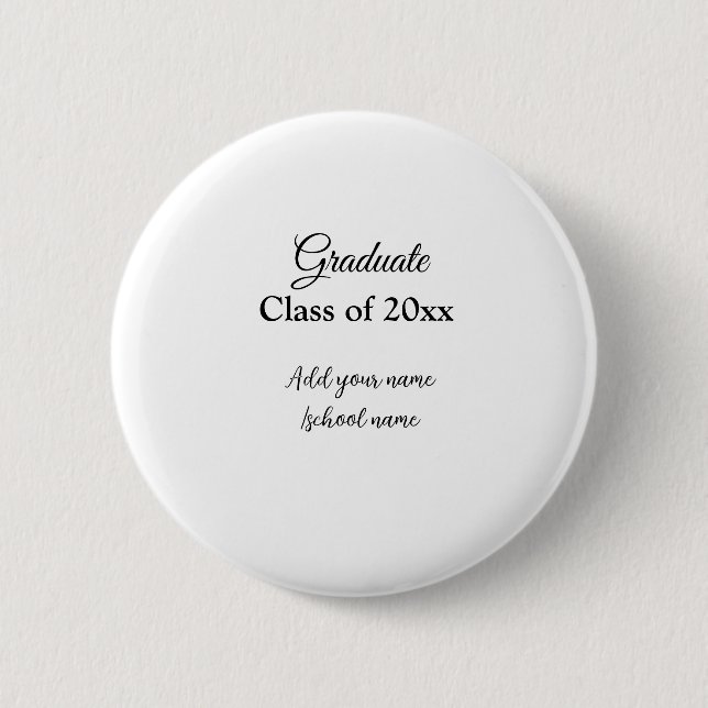 Simple graduation congratulations minimal add clas 6 cm round badge (Front)