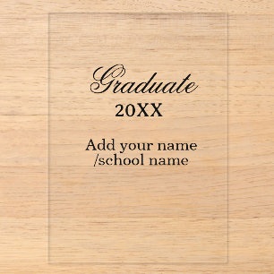 Simple graduation congratulations minimal add clas acrylic invitations