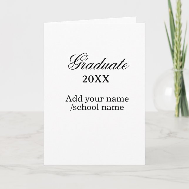 Simple graduation congratulations minimal add clas card (Front)