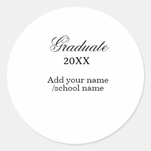 Simple graduation congratulations minimal add clas classic round sticker