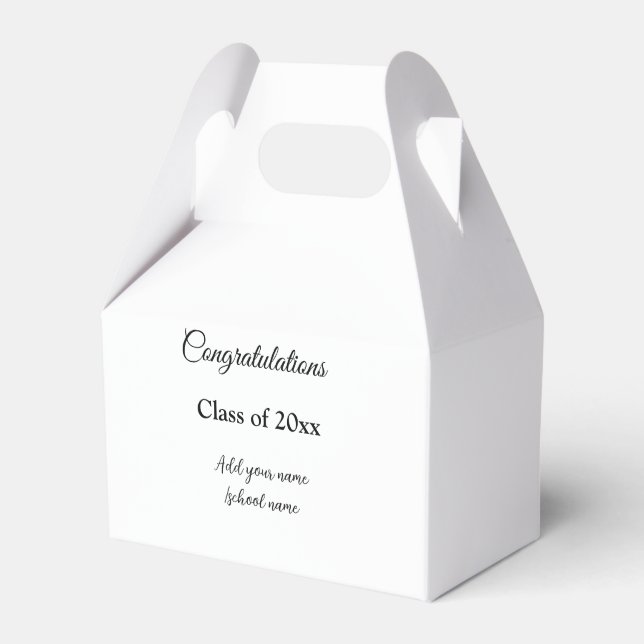Simple graduation congratulations minimal add clas favour box (Front Side)