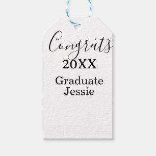 Simple graduation congratulations minimal add clas gift tags