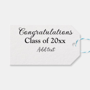 Simple graduation congratulations minimal add clas gift tags