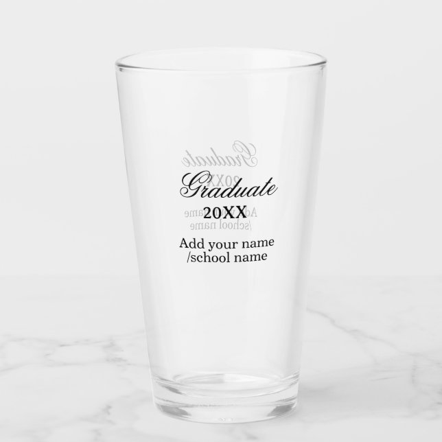 Simple graduation congratulations minimal add clas glass (Front)