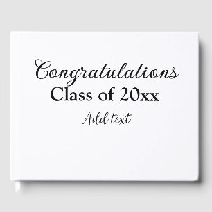Simple graduation congratulations minimal add clas guest book