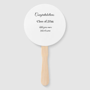 Simple graduation congratulations minimal add clas hand fan