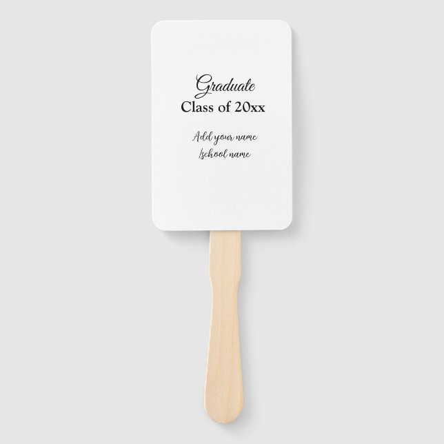 Simple graduation congratulations minimal add clas hand fan (Front)