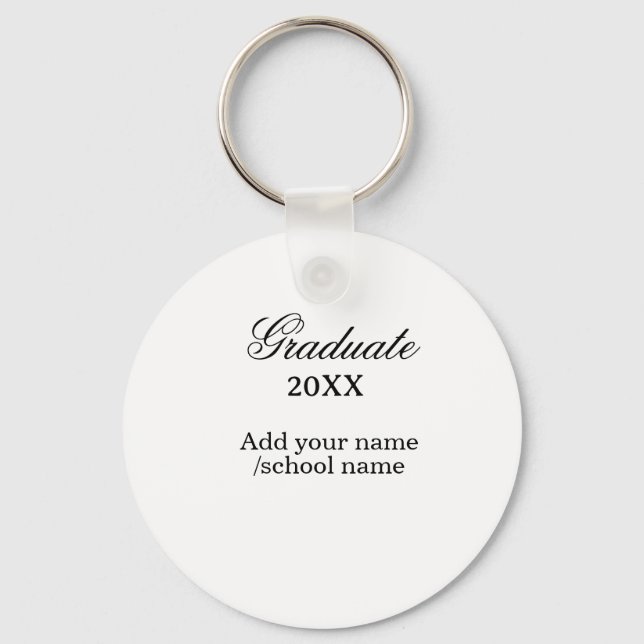 Simple graduation congratulations minimal add clas key ring (Front)
