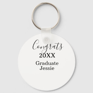 Simple graduation congratulations minimal add clas key ring
