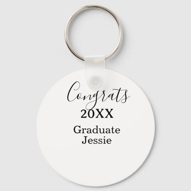 Simple graduation congratulations minimal add clas key ring (Front)
