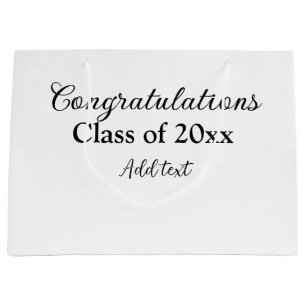 Simple graduation congratulations minimal add clas large gift bag