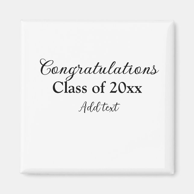Simple graduation congratulations minimal add clas magnet (Front)