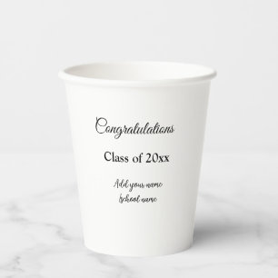 Simple graduation congratulations minimal add clas paper cups
