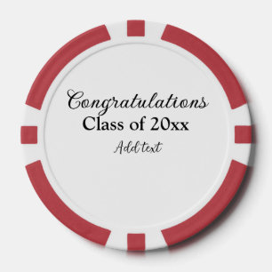 Simple graduation congratulations minimal add clas poker chips
