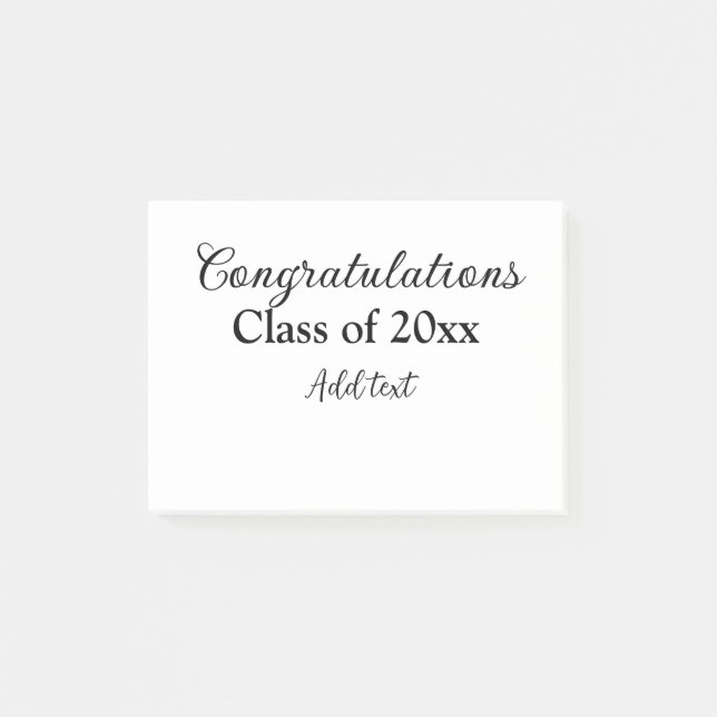 Simple graduation congratulations minimal add clas post-it notes (Front)