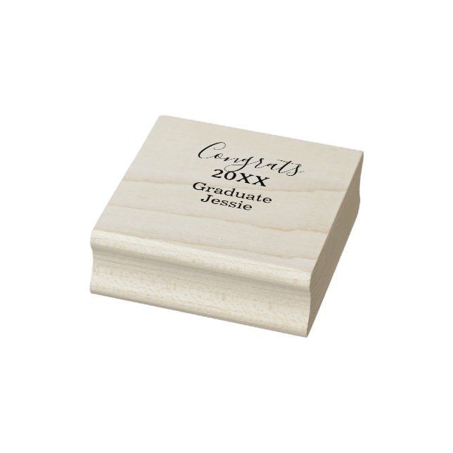 Simple graduation congratulations minimal add clas rubber stamp (Stamp)