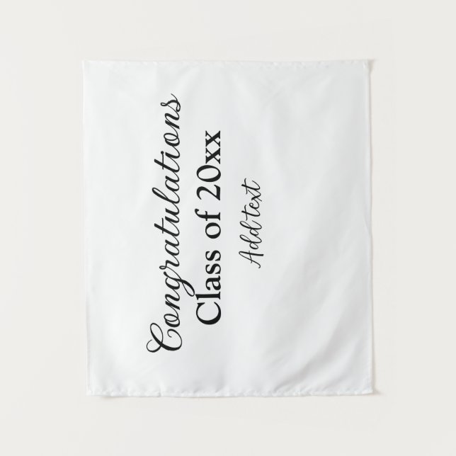 Simple graduation congratulations minimal add clas tapestry (Front)