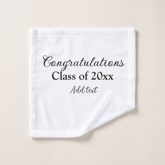 Simple graduation congratulations minimal add clas wash cloth (Wash Cloth)