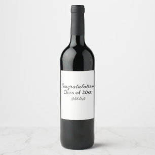 Simple graduation congratulations minimal add clas wine label
