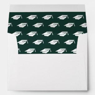 Simple Graduation Green Return Address Envelope