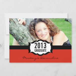 Simple Graduation Invitation, Red Invitation